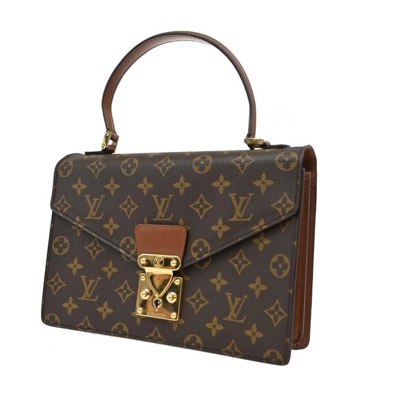 LOUIS VUITTON Concorde Hand Bag Monogram Leather Brown France M51190 70TA038 - Picture 1 of 16